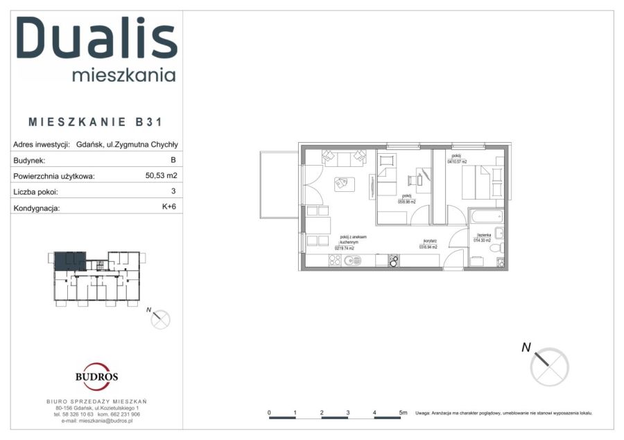 Osiedle Dualis, 3 pokoje z balkonem, negocjuj, B31: zdjecie 99253417