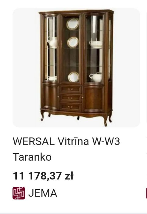 Taranko Wersal witryna przeszklona ,model Ww-3 ,drewno: zdjecie 99267402