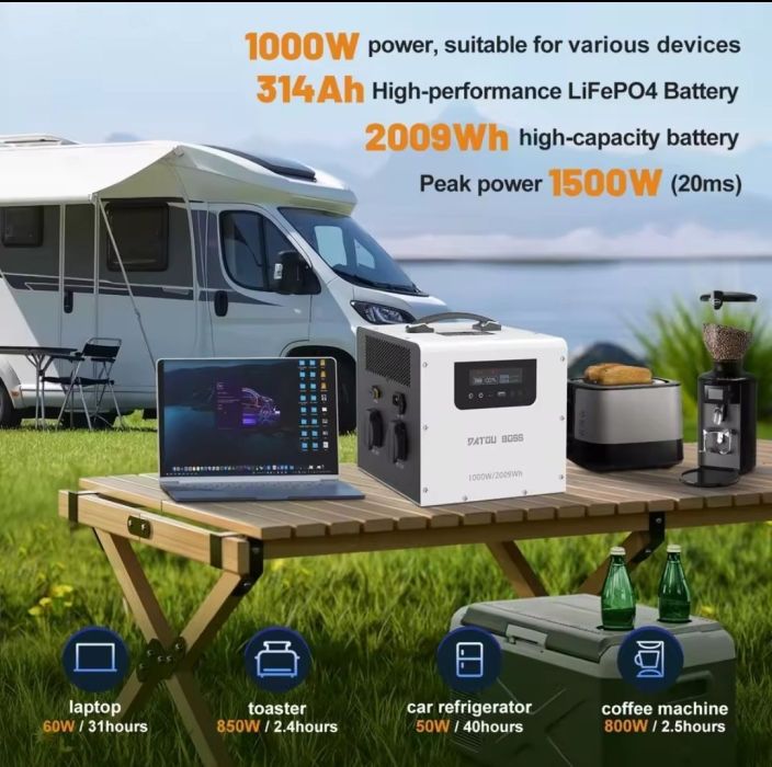 Stacja zasilania 1000 Wat 2000 Wh.Nowa.: zdjecie 99304833