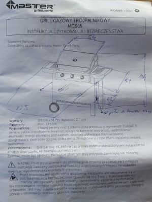 sprzedam używany grill gazowy trój palnikowy MG665 master grill: zdjecie 99273455