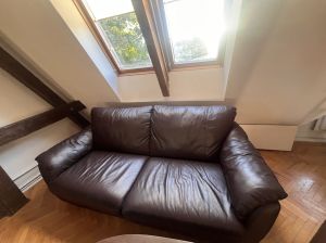 Skórzana sofa rozkładana fotel komplet: zdjecie 66515349