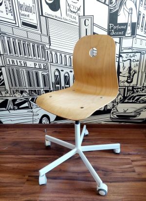 Krzesło obrotowe biurowe fotel do biurka IKEA  brzoza biały: zdjecie 66516124