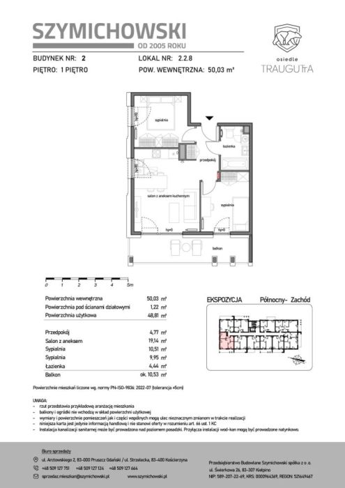 Osiedle Traugutta | narożne 3-pok. 50,03 m2 | B2.2.8: zdjecie 99516112