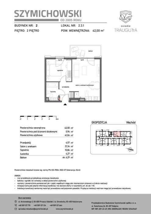 Osiedle Traugutta | 2-pok. 42,00 m2 z balkonem | B2.3.1: zdjecie 99516115