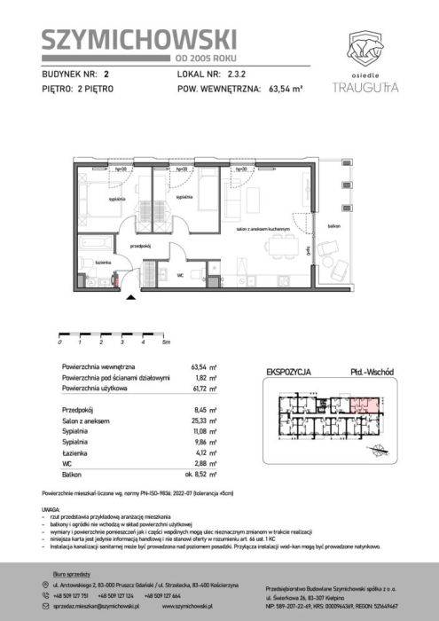 Osiedle Traugutta | narożne 3-pok. 63,54 m2 | B2.3.2: zdjecie 99516116