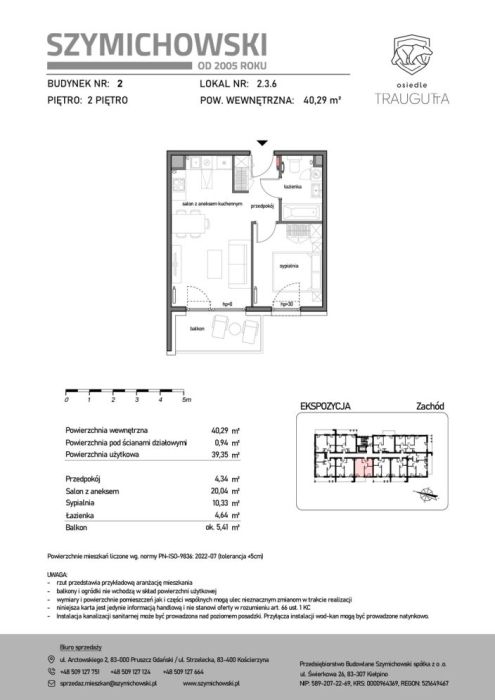Osiedle Traugutta | 2-pok. 40,29 m2 | B2.3.6: zdjecie 99516120