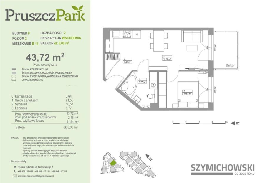 Pruszcz Park | F.B.14 | 43,72 m2, 2-pok.: zdjecie 99347216