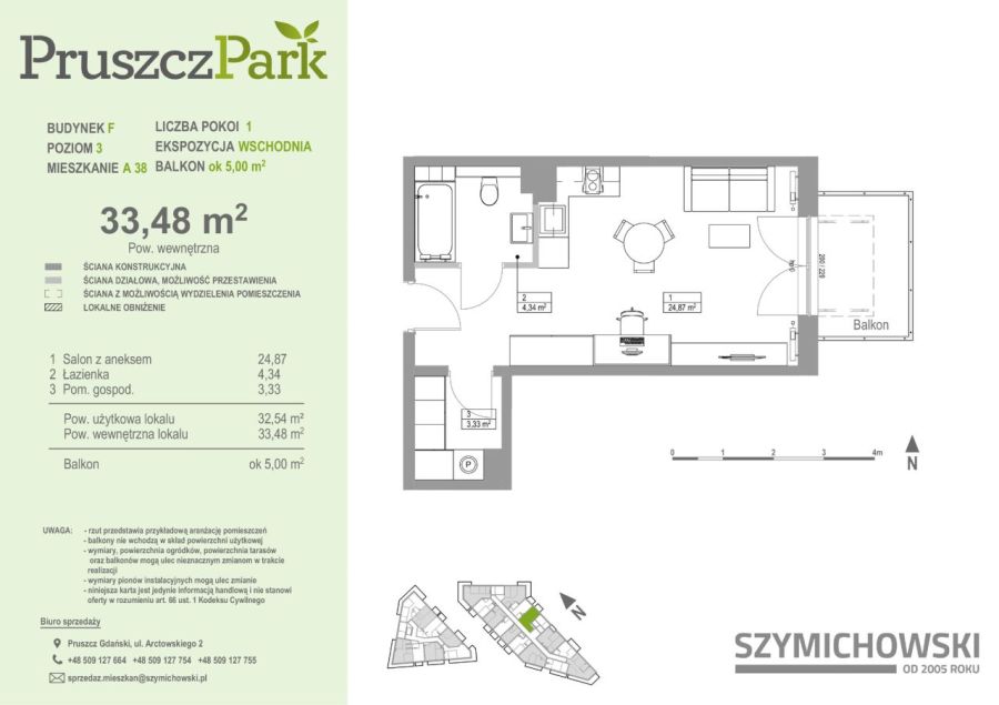 Pruszcz Park | F.A.38 | kawalerka z pom. gosp.: zdjecie 99347262