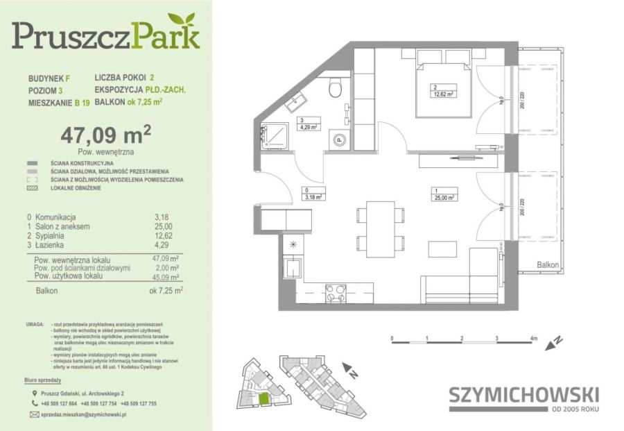 Pruszcz Park | F.B.19 | narożne 2-pok. 47 m2: zdjecie 99347399