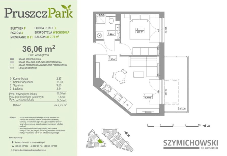 Pruszcz Park | F.B.21 | mieszkanie 2-pok. 36 m2: zdjecie 99347414