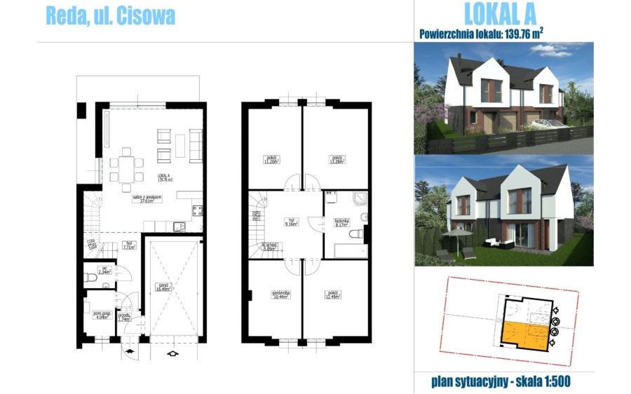 Dom w zabudowie bliźniaczej Reda| 139,76 m² | działka 350 m² | lokal A: zdjecie 99366982