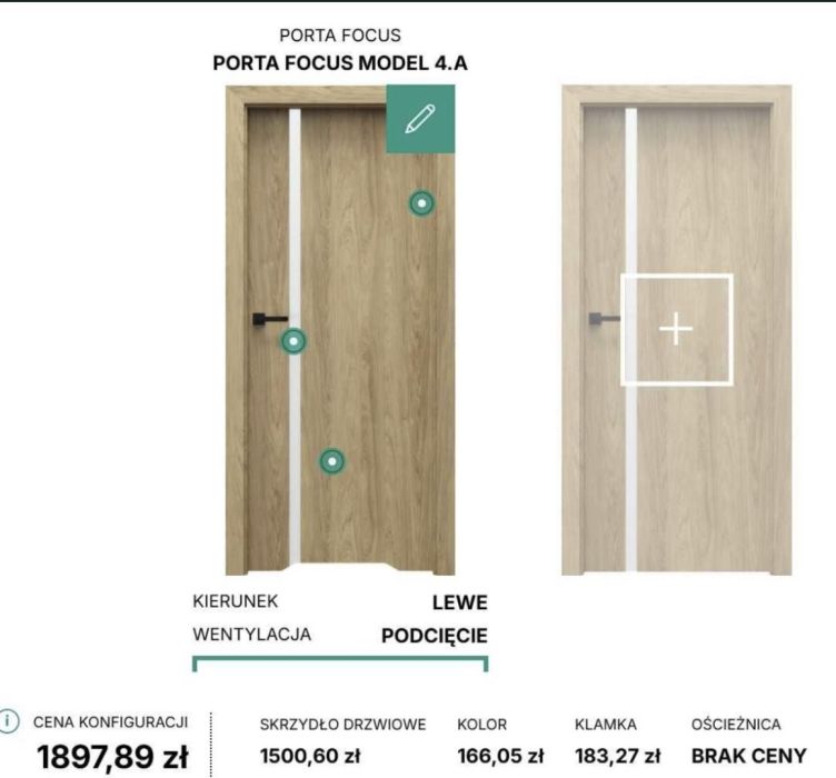 Drzwi wewnętrzne Porta nowe - 80x200 - 2 sztuki, sypialnia i łazienka: zdjecie 99367752