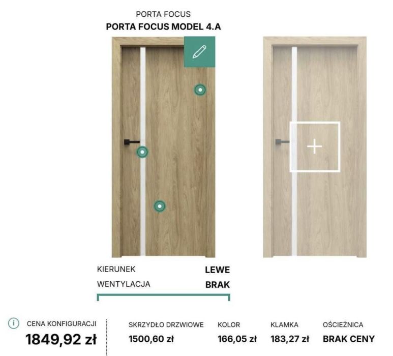 Drzwi wewnętrzne Porta nowe - 80x200 - 2 sztuki, sypialnia i łazienka: zdjecie 99367753