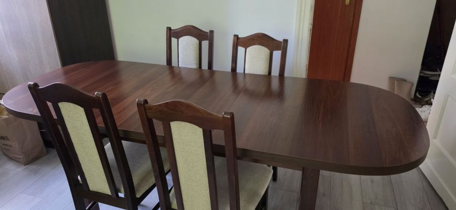 Stół rozkładany 160-200 cm 6 krzeseł: zdjecie 99372048