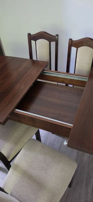 Stół rozkładany 160-200 cm 6 krzeseł: zdjecie 99372052