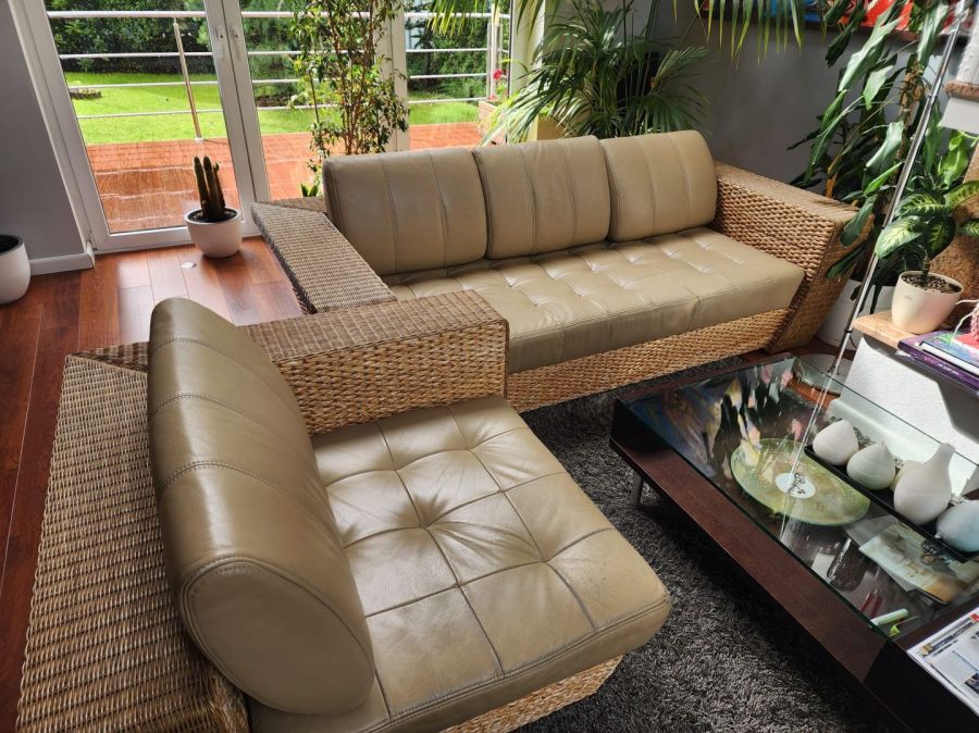Zestaw wypoczynkowy rattan-skora: zdjecie 99375770