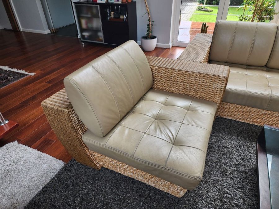 Zestaw wypoczynkowy rattan-skora: zdjecie 99375775