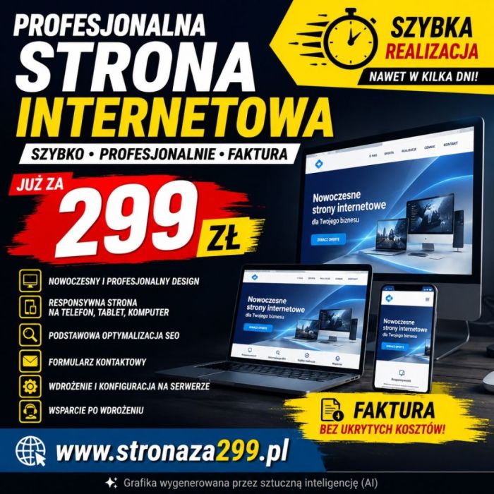 Strona WWW 299 zł - realizacja w 24 godziny - nie przepłacaj: zdjecie 99391504
