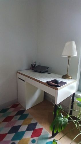 Biurko Ikea micke z szafką, blat w kratkę: zdjecie 66530135