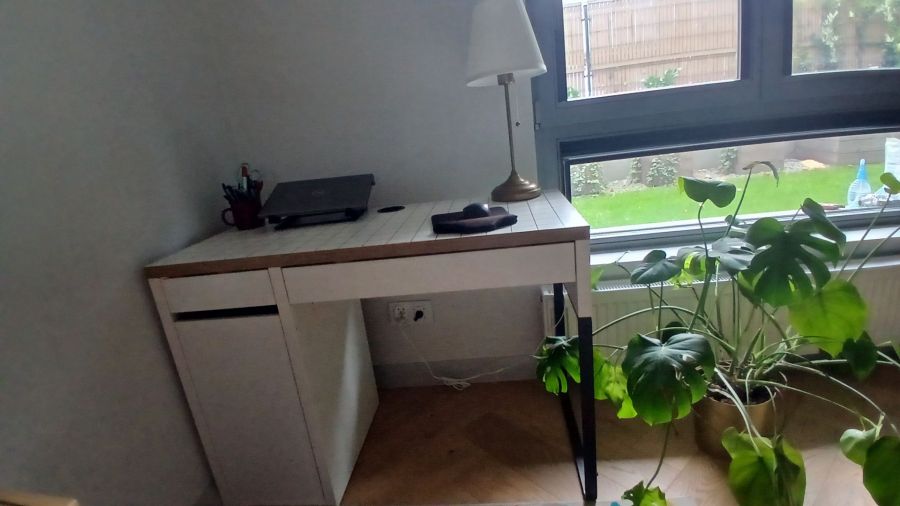 Biurko Ikea micke z szafką, blat w kratkę: zdjecie 99394921