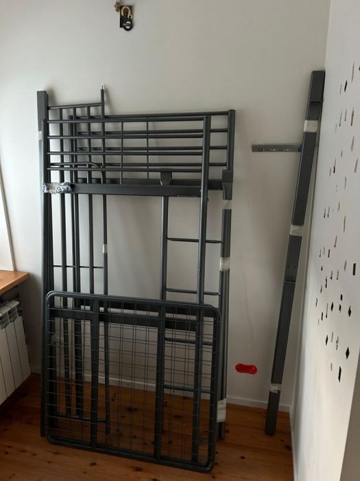 Łóżko SVÄRTA Rama łóżka na antresoli, srebrny, 90x200 cm: zdjecie 99425151