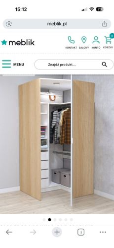 Meblik garderoba/ szafa narożna biała NOWA: zdjecie 66535739