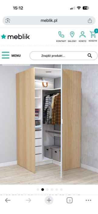 Meblik garderoba/ szafa narożna biała NOWA: zdjecie 99436082