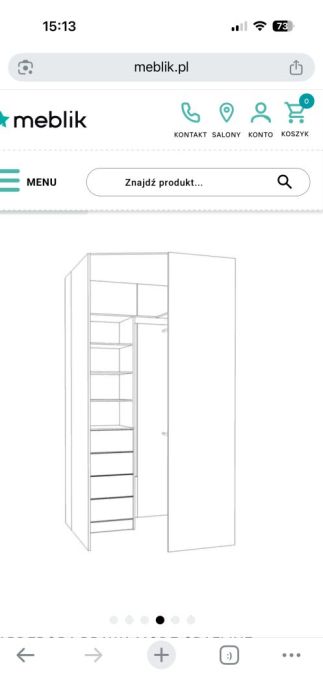 Meblik garderoba/ szafa narożna biała NOWA: zdjecie 99436083