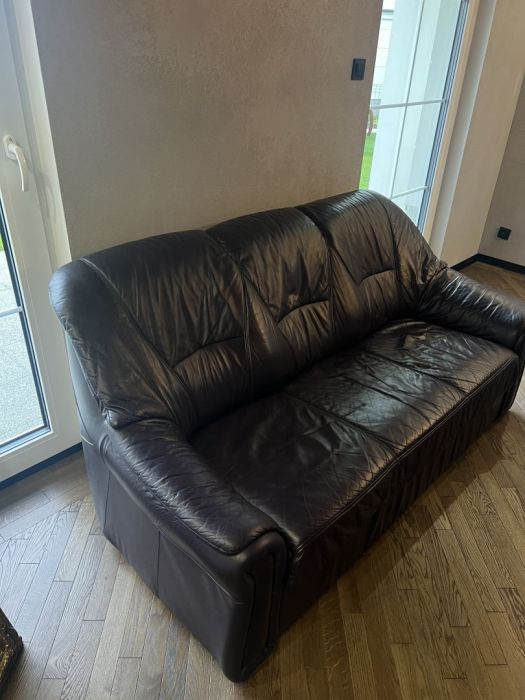 Skórzana sofa z funkcją spania (naturalna skóra): zdjecie 99436933