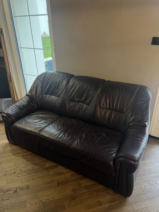 Skórzana sofa z funkcją spania (naturalna skóra): zdjecie 99436934