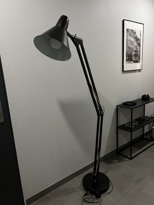 Lampa podłogowa czarna regulowana: zdjecie 99451869