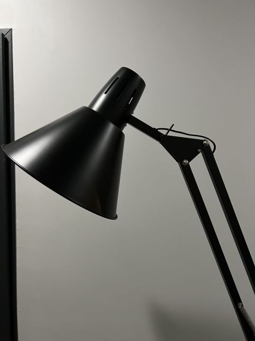 Lampa podłogowa czarna regulowana: zdjecie 99451872