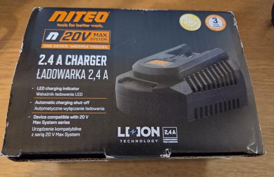 Ładowarka do akumulatorów Niteo 20V 2,4A: zdjecie 99459977