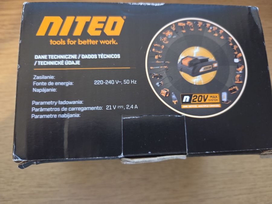 Ładowarka do akumulatorów Niteo 20V 2,4A: zdjecie 99459978