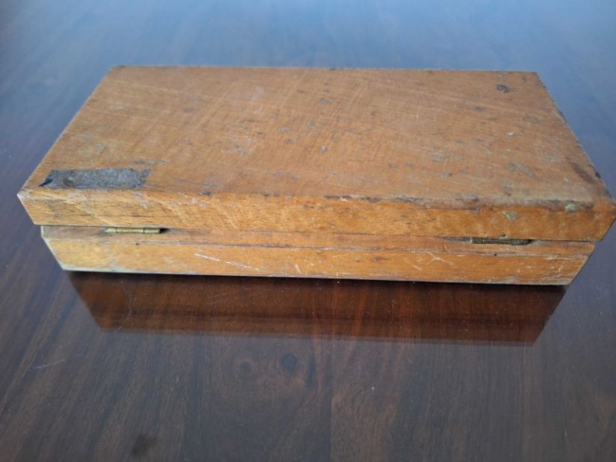Zestaw odważników niemieckich w drewnianym etui Vintage: zdjecie 99460182