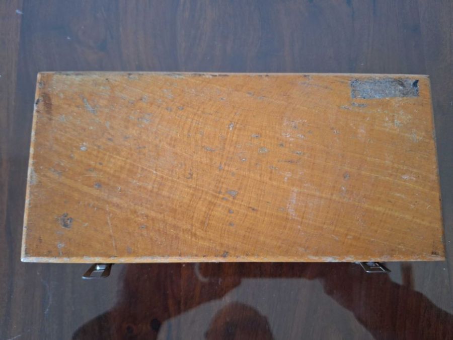Zestaw odważników niemieckich w drewnianym etui Vintage: zdjecie 99460183