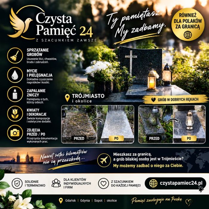 Opieka nad grobami | Gdańsk, Gdynia, Sopot | Czysta Pamięć 24: zdjecie 99465485