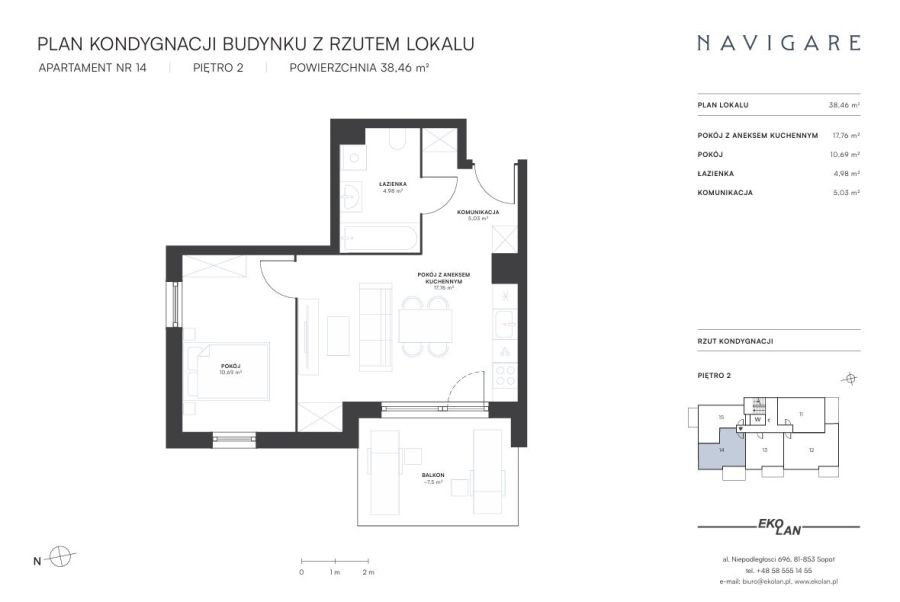 Apartament 350 m od morza |2-pokoje | 38,46 m2: zdjecie 99468990
