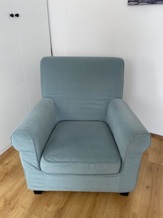 Jasnozielony fotel IKEA wygodny, solidny, zdejmowany pokrowiec: zdjecie 99485060