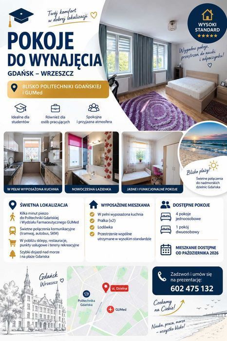 Pokoje do wynajęcia Gdańsk Wrzeszcz: zdjecie 99486634