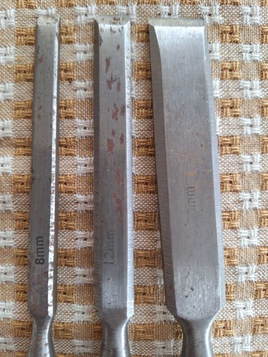Dłuto stolarskie płaskie zestaw 3 szt 8, 12, 20 mm Super stan: zdjecie 99487691