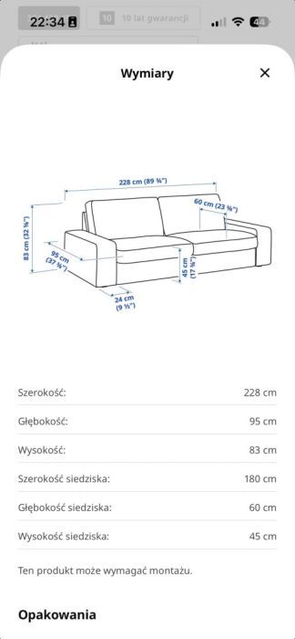 Sofa 3-osobowa nierozkładania: zdjecie 99495554