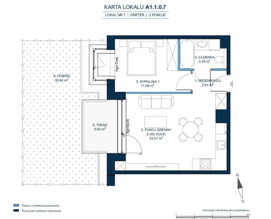 2-pokojowe mieszkanie 41,65 m² z wykuszem | Ekspozycja zachodnia: zdjecie 99497224