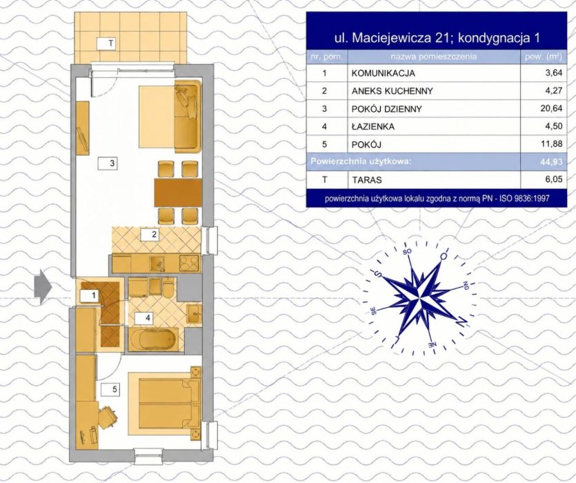 2 pokoje | 45m² | Parter | Taras | Garaż podziemny | Os.Regatta 2020r.: zdjecie 99503491
