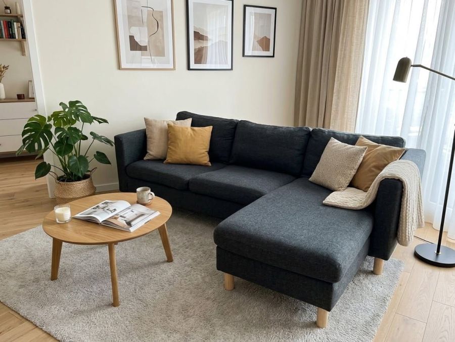 Sofa 3-osobowa z szezlongiem: zdjecie 99512484