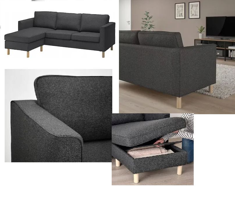 Sofa 3-osobowa z szezlongiem: zdjecie 99512485