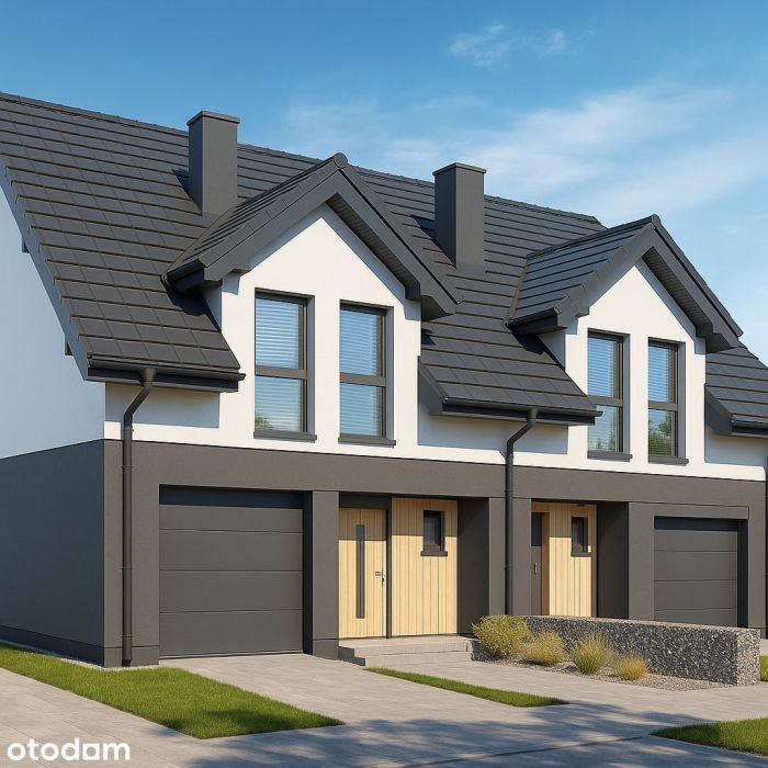 Nowoczesny Dom Bliźniak 150m2 + 50m2 Otomin/Gdańsk