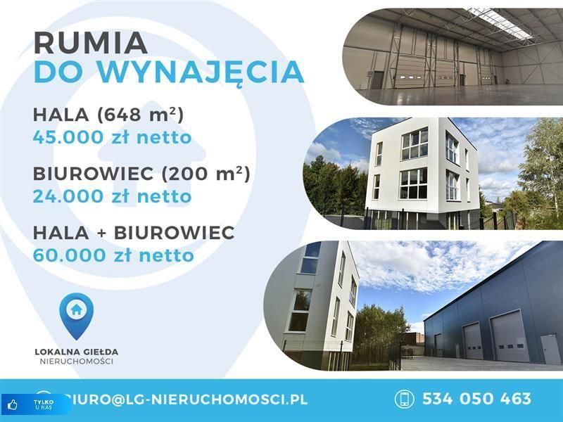 Nowa hala 666 m2 + biura 253 m2, Rumia