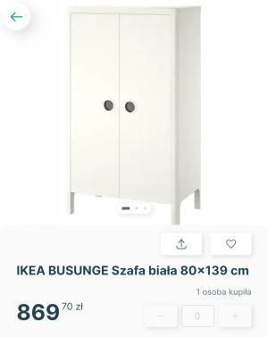Szafa biała 80x139 cm - Ikea Busunge: zdjecie 66549571