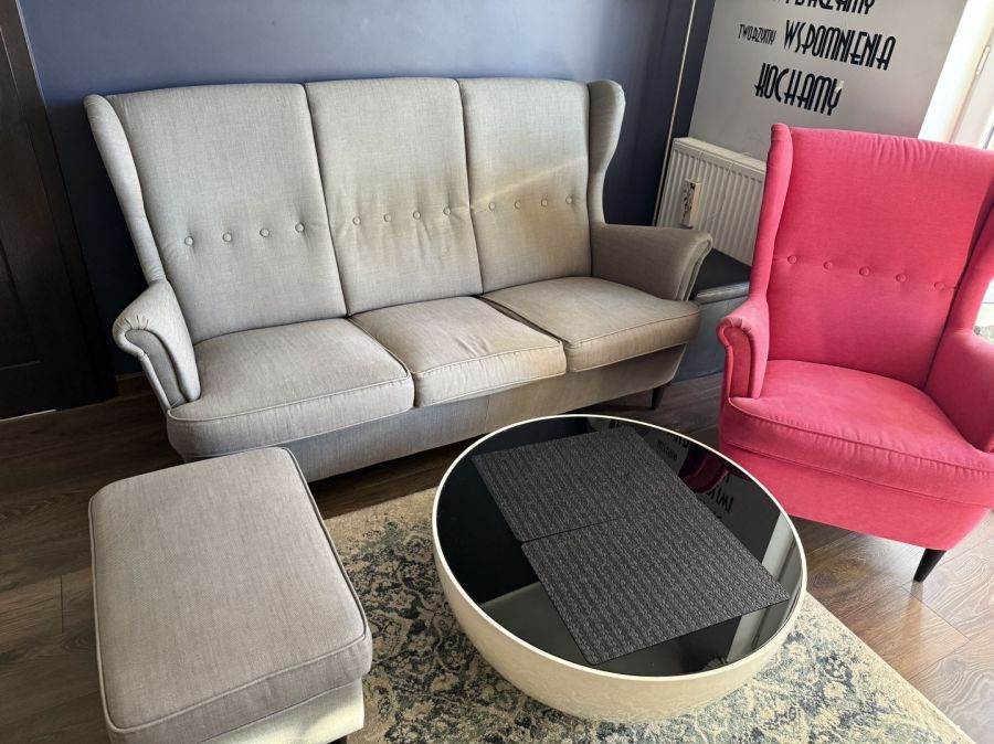 Komplet mebli Ikea, uszak (sofa + fotel + puf) | Stan dobry | okazja: zdjecie 99533420